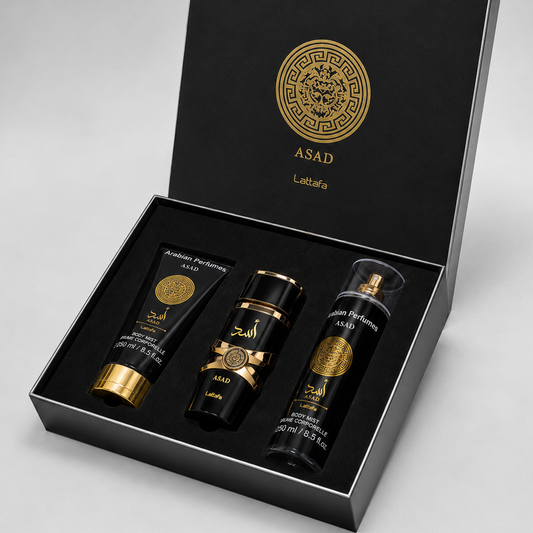 KIT Asad 100ml · Perfume + Crema + Splash