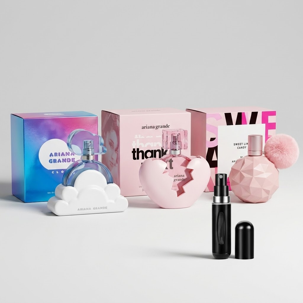COMBO Ariana Grande Cloud + Thank U Next + Sweet Like Candy + Perfumero