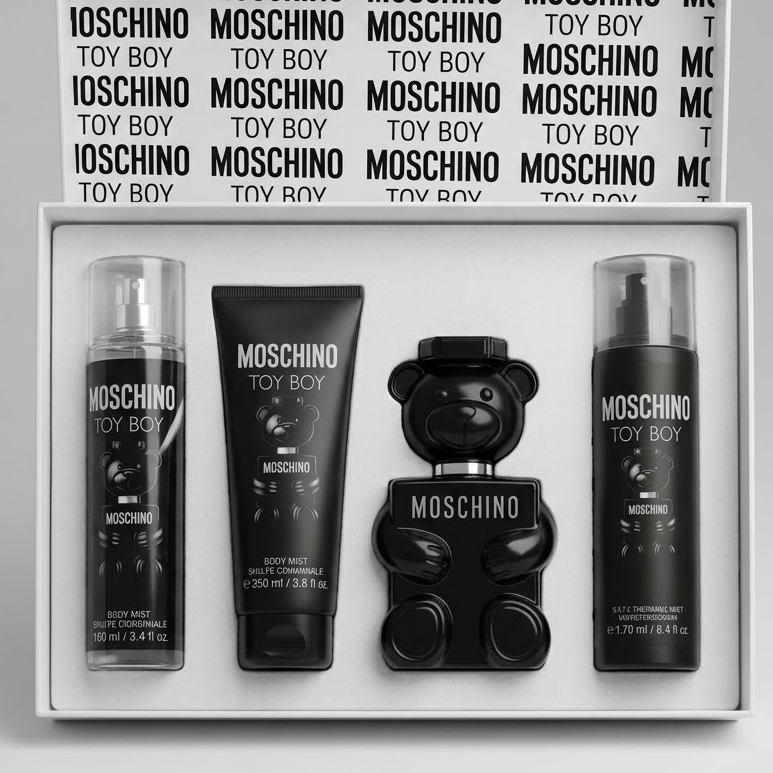 Kit Moschino Toy Boy · Perfume + Splash + Crema + Bala