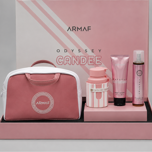 KIT Odyssey Candee 100ml · Perfume + Crema + Splash + Bolso Exclusivo