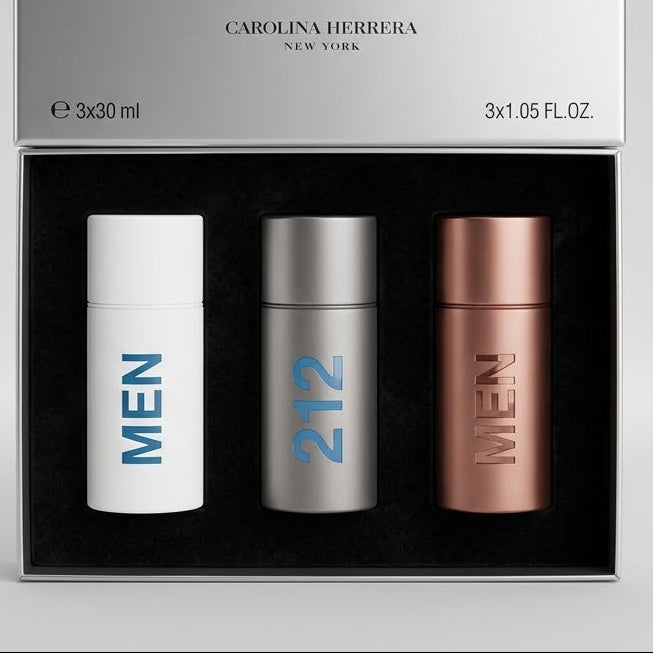 KIT 212 Men Carolina Herrera · 3 Perfumes x30ml