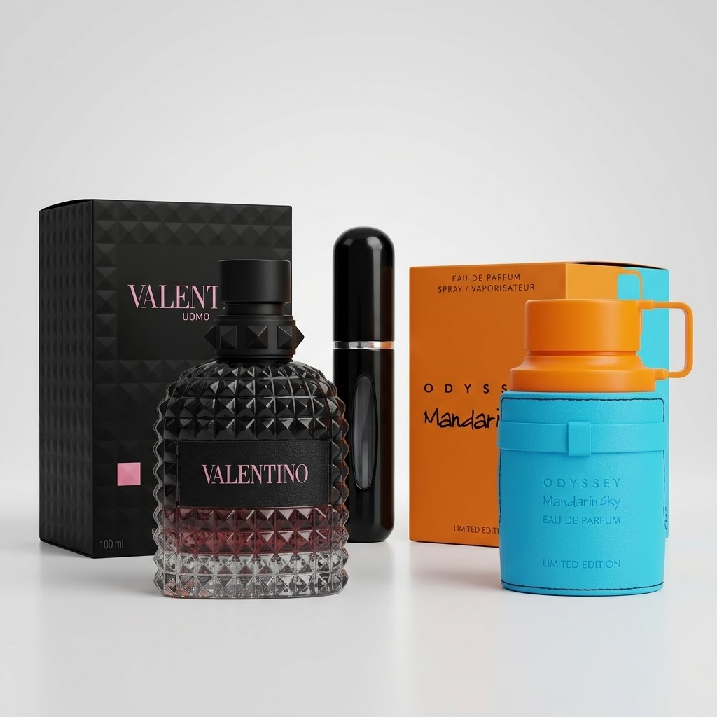 COMBO Valentino 100ml + Mandarin Sky 100ml + Perfumero