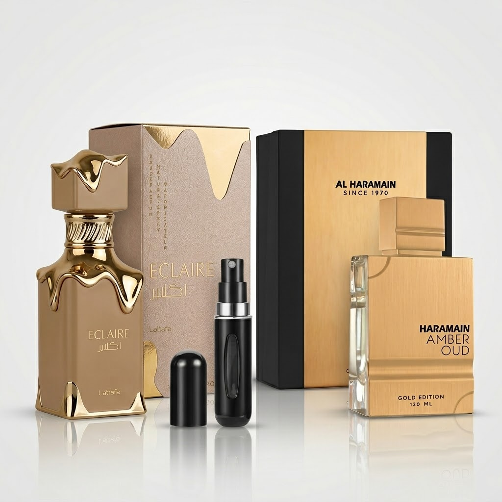 COMBO Amber Oud Cofre + Éclaire 100ml + Perfumero