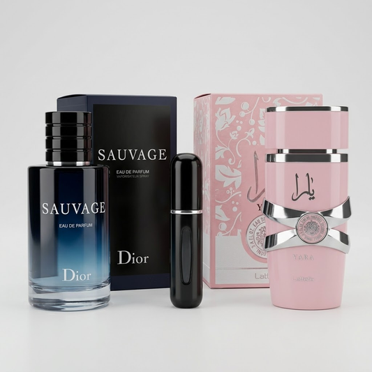 COMBO Sauvage Dior 100ml + Yara 100ml + Perfumero