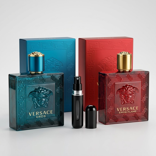 COMBO Versace Eros 100ml + Eros Flame 100ml + Perfumero