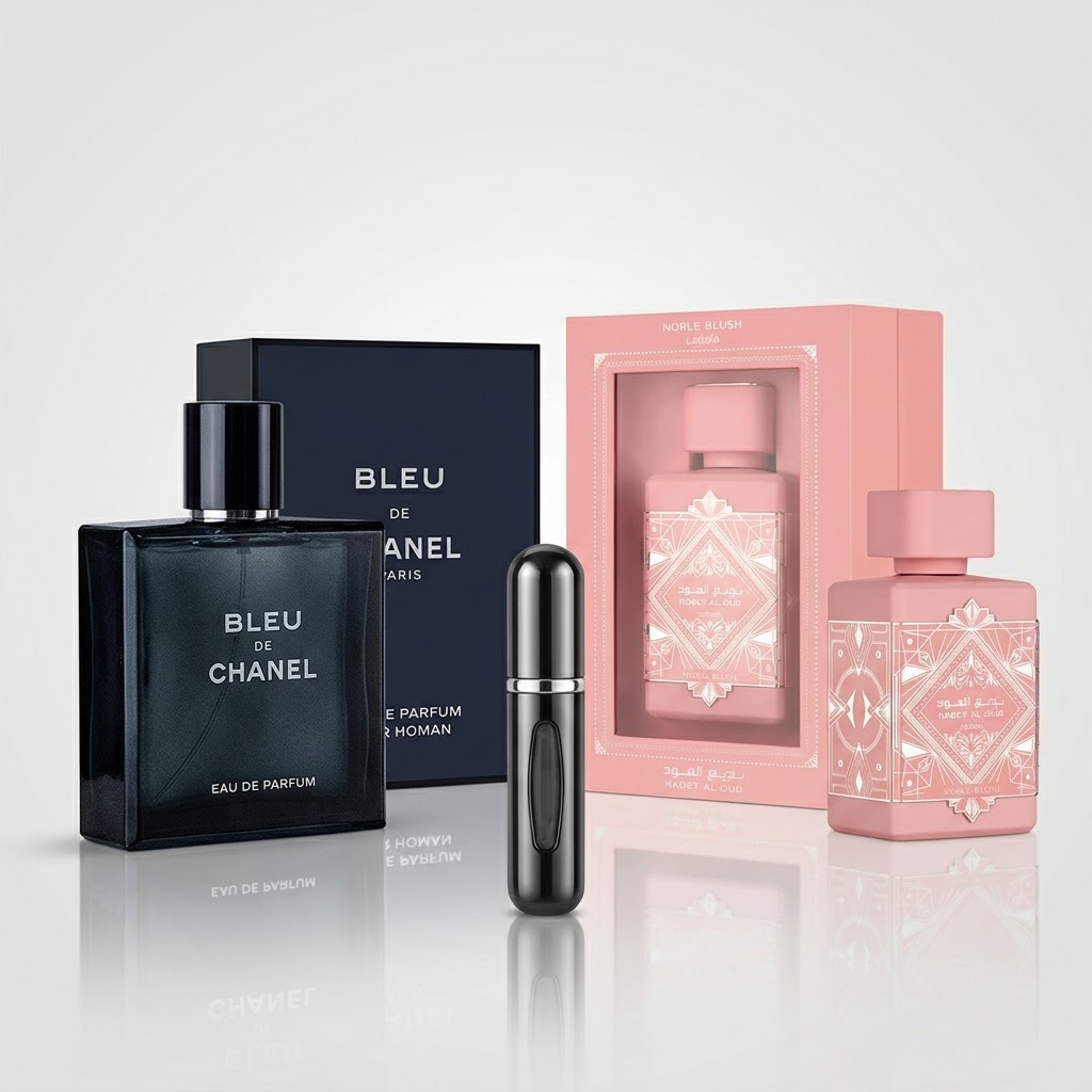 COMBO Bleu de Chanel + Noble Blush Estuche + Perfumero