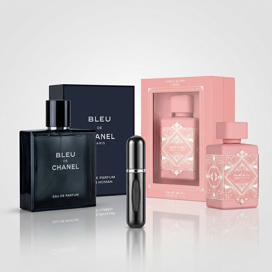 COMBO Bleu de Chanel + Noble Blush Estuche + Perfumero