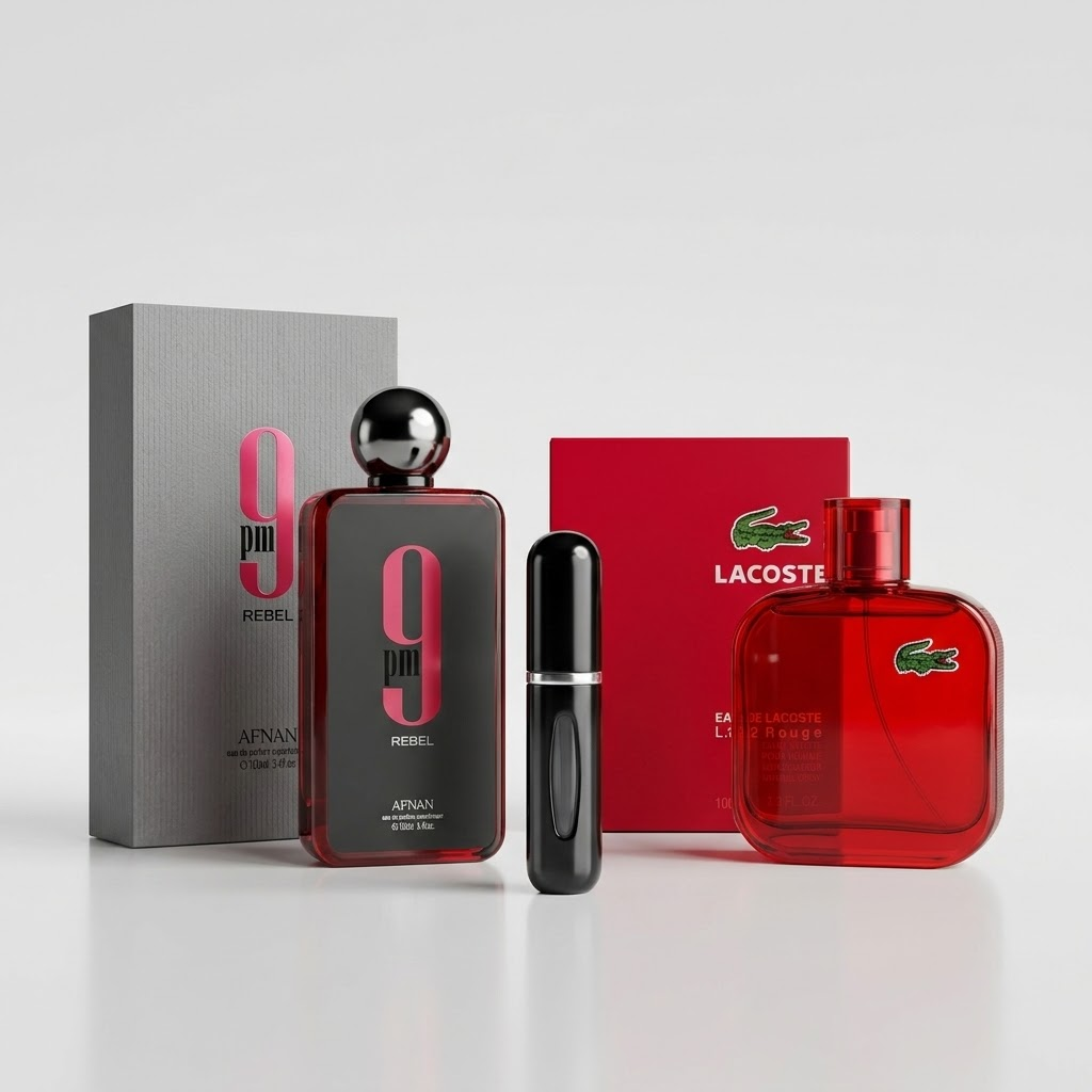 COMBO 9PM Rebel + Lacoste Rouge  100ml + Perfumero