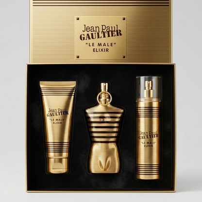 KIT Jean Paul Gaultier Le Male Elixir · Perfume + Crema + Splash