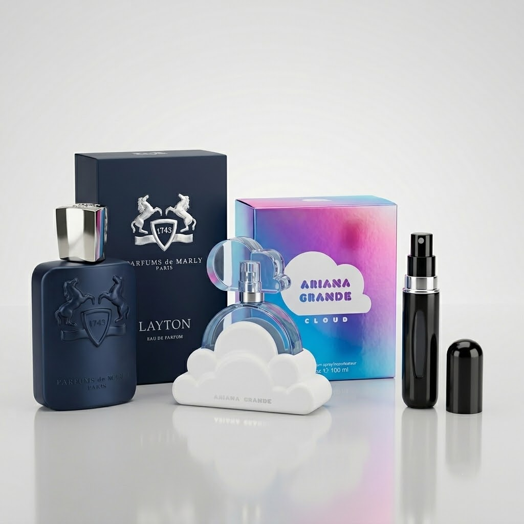 COMBO Layton de Marly 125ml + Ariana Grande Cloud 100ml + Perfumero
