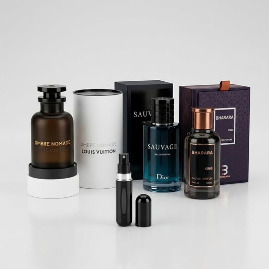 COMBO Ombre Nomade + Sauvage + Bharara King + Incluye Perfumero